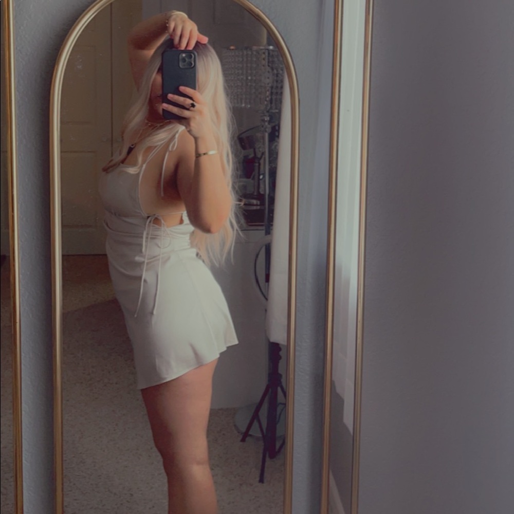 Spaghetti strap silk slip dress